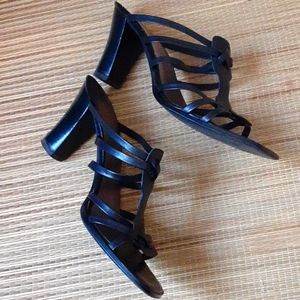 NineWes LatimeroBlackLeatherSize7.5 #Heel3.5GreatUsed Condition